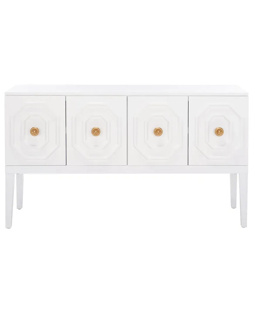 Riya 2-Shelf Sideboard with Octagonal Details - White image