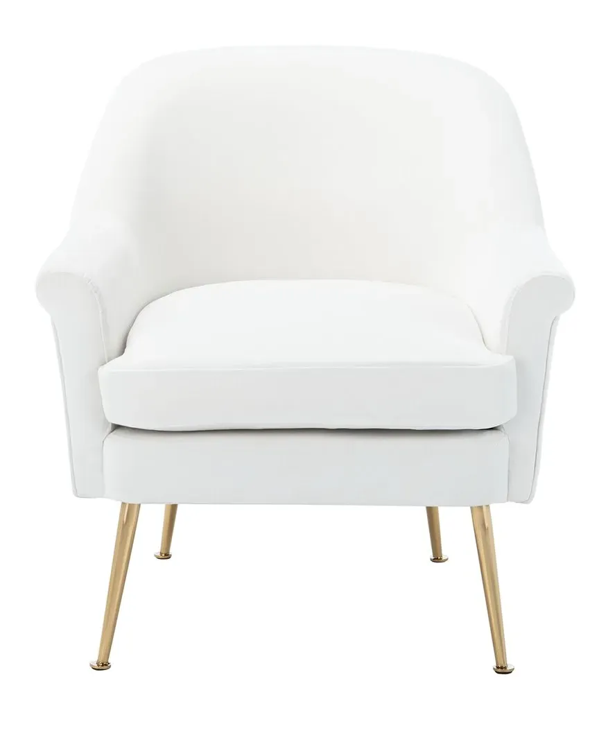 Rodrik Accent Chair - White, Velvet