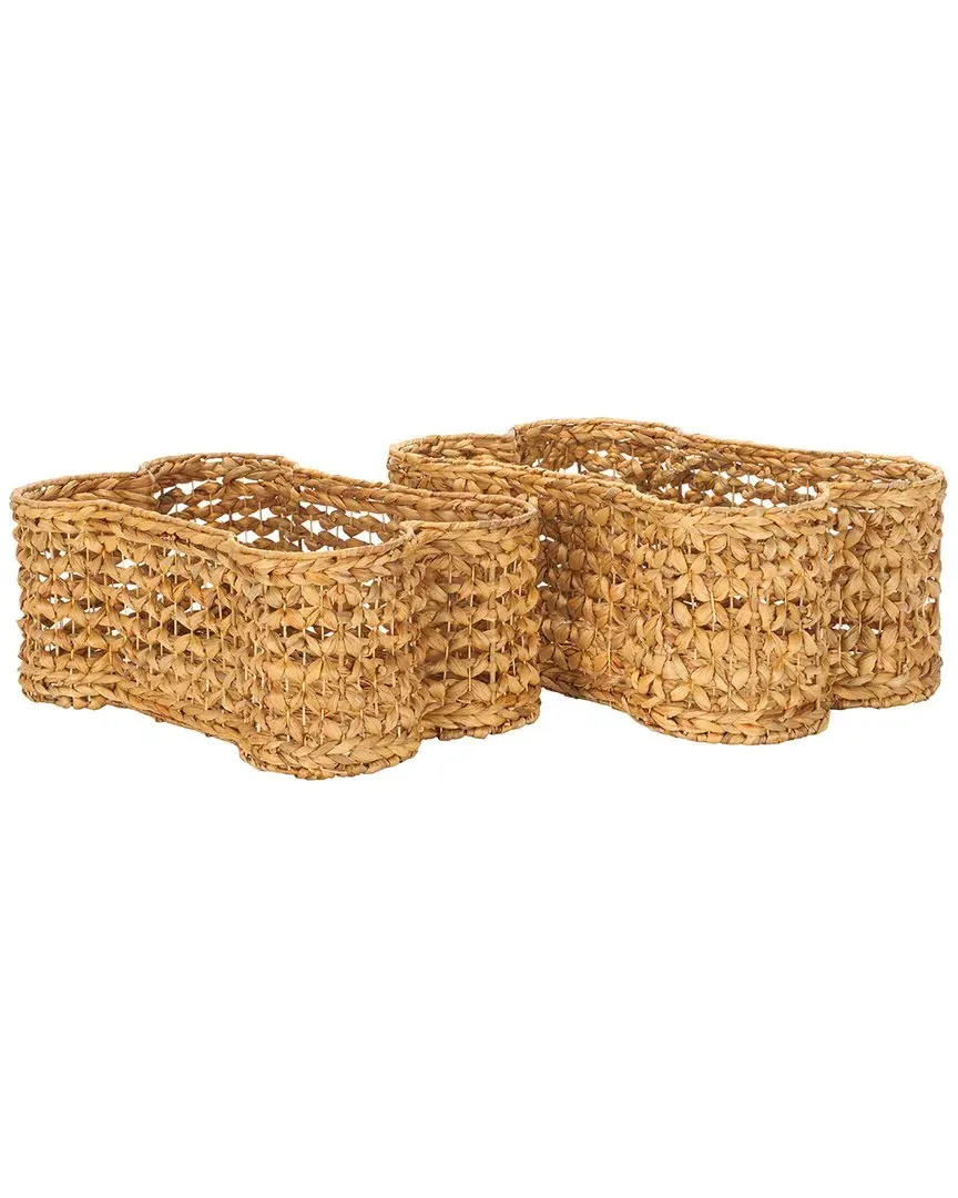 Roscoe Set of 2 Dog Bone Storage Baskets - Natural, Water Hyacinth image