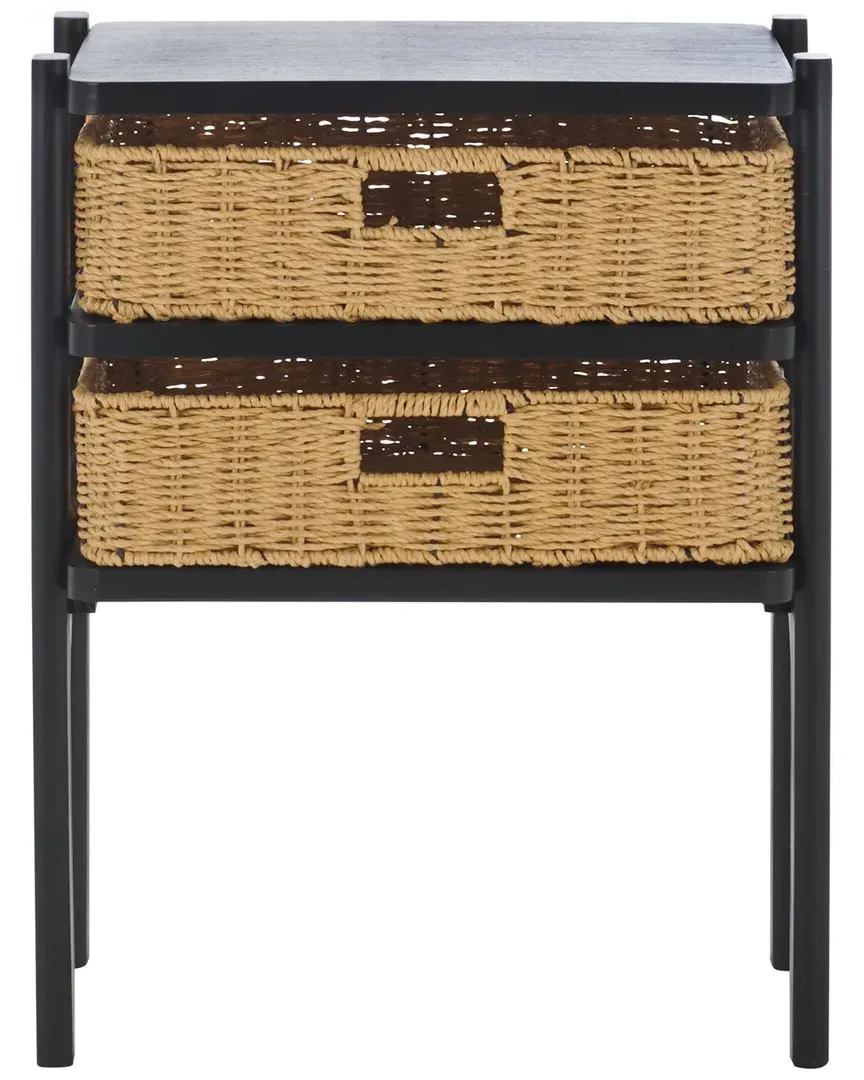 Rozalyn 2-Drawer Accent Table - Black, Pine Wood image