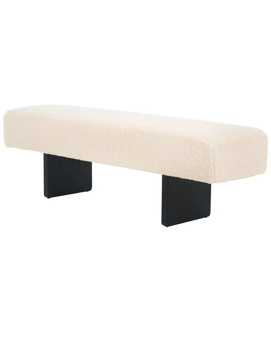 Ryer Faux Shearling Bench - Off White image