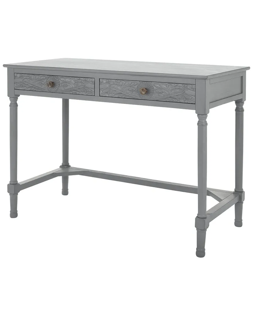 Ryleigh 2-Drawer Desk with Shelf - Distressed Grey, Pine