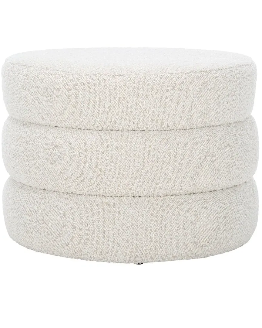 Ryth Round Ottoman - Light Beige, Boucle image