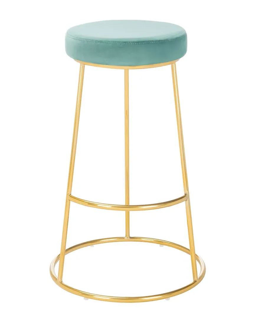 Sabina Round Bar Stool - Seafoam, Velvet image
