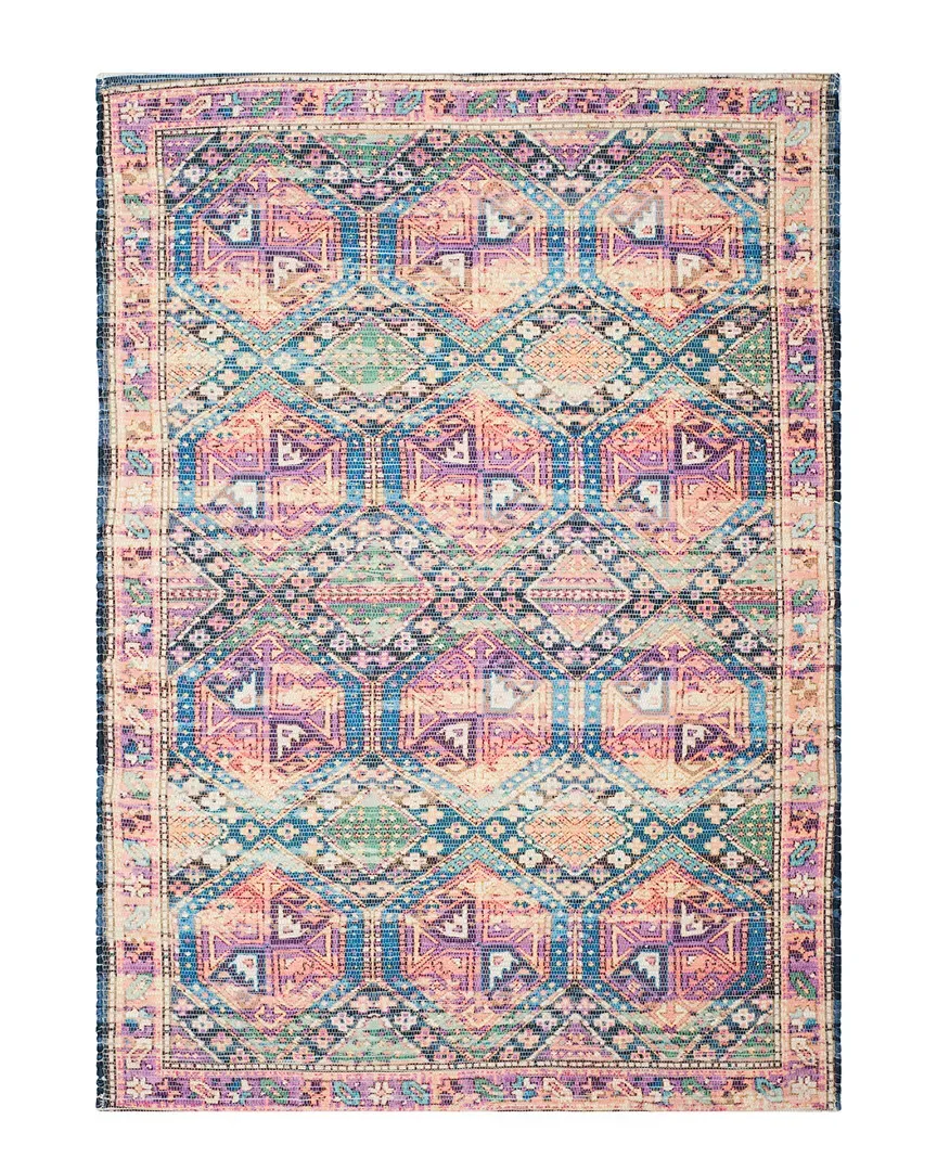 Saffron Hand-Loomed Rug - Purple, Cotton