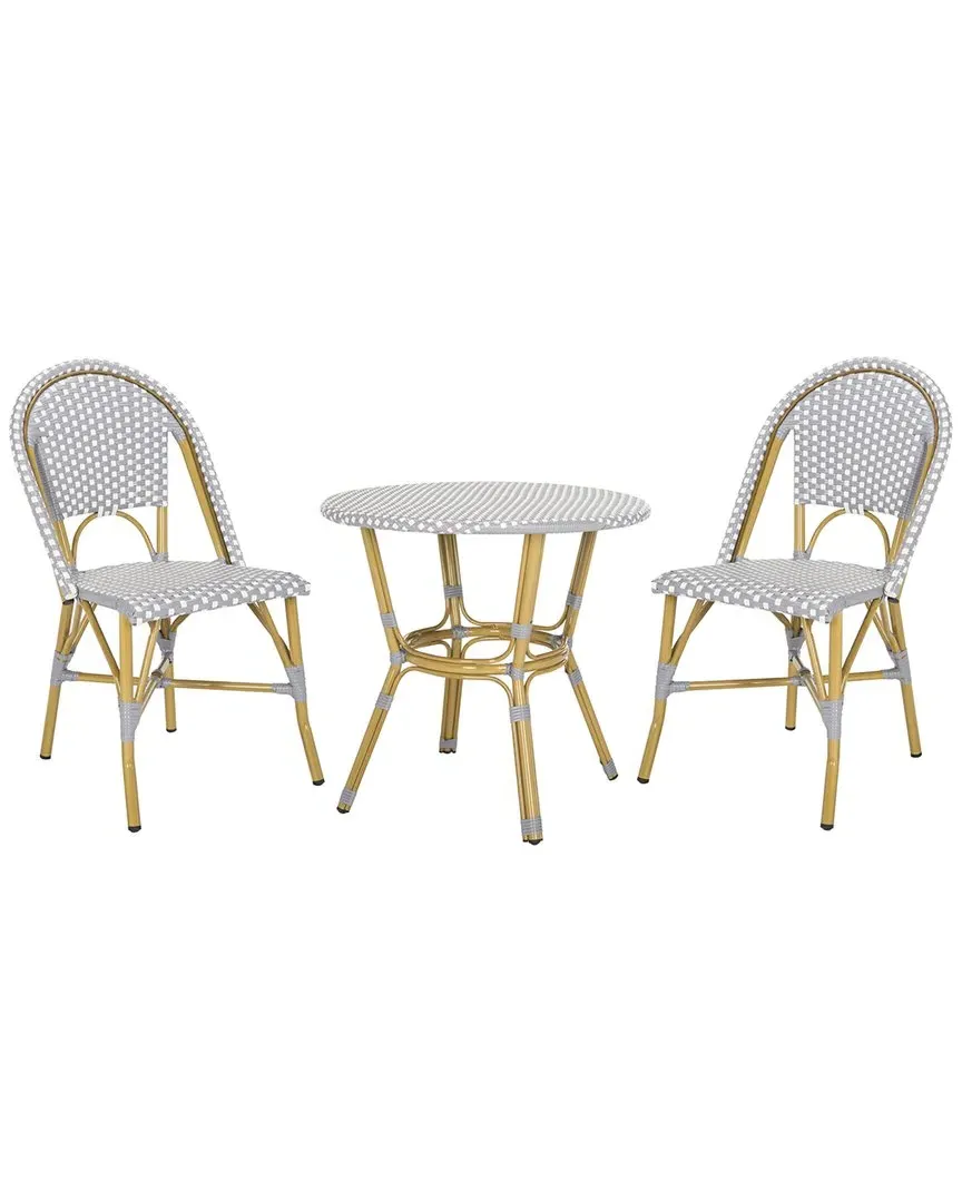 Salcha 3-Piece Bistro Set - Grey, Rattan image