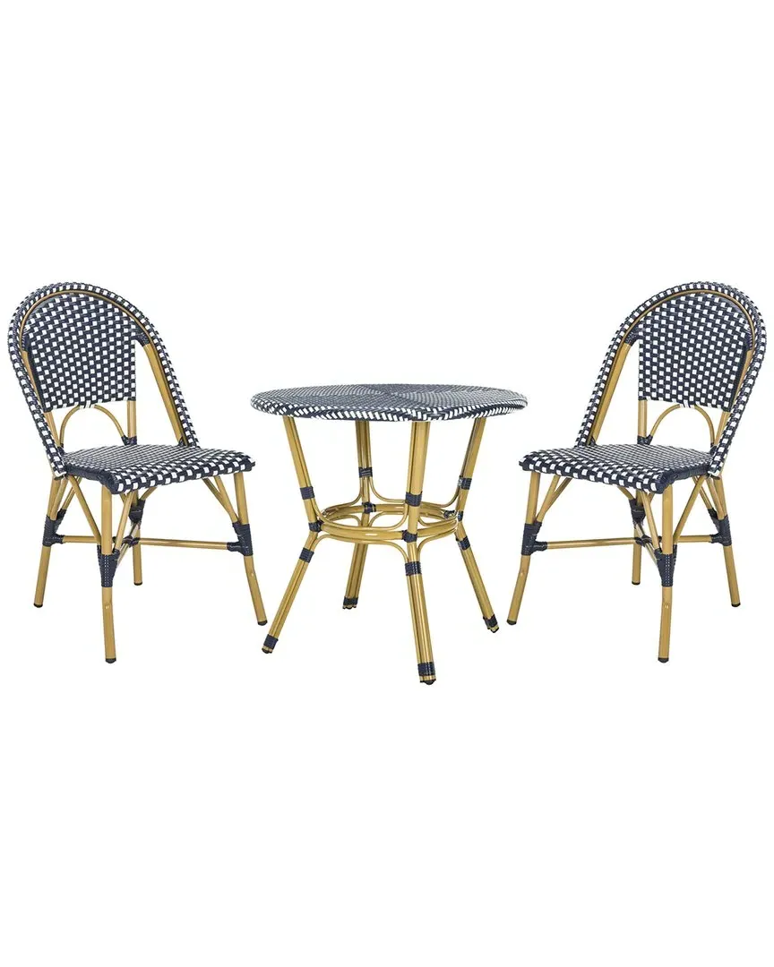 Salcha 3-Piece Bistro Set - Navy, Rattan