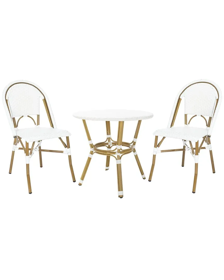 Salcha 3-Piece Bistro Set - White, Rattan