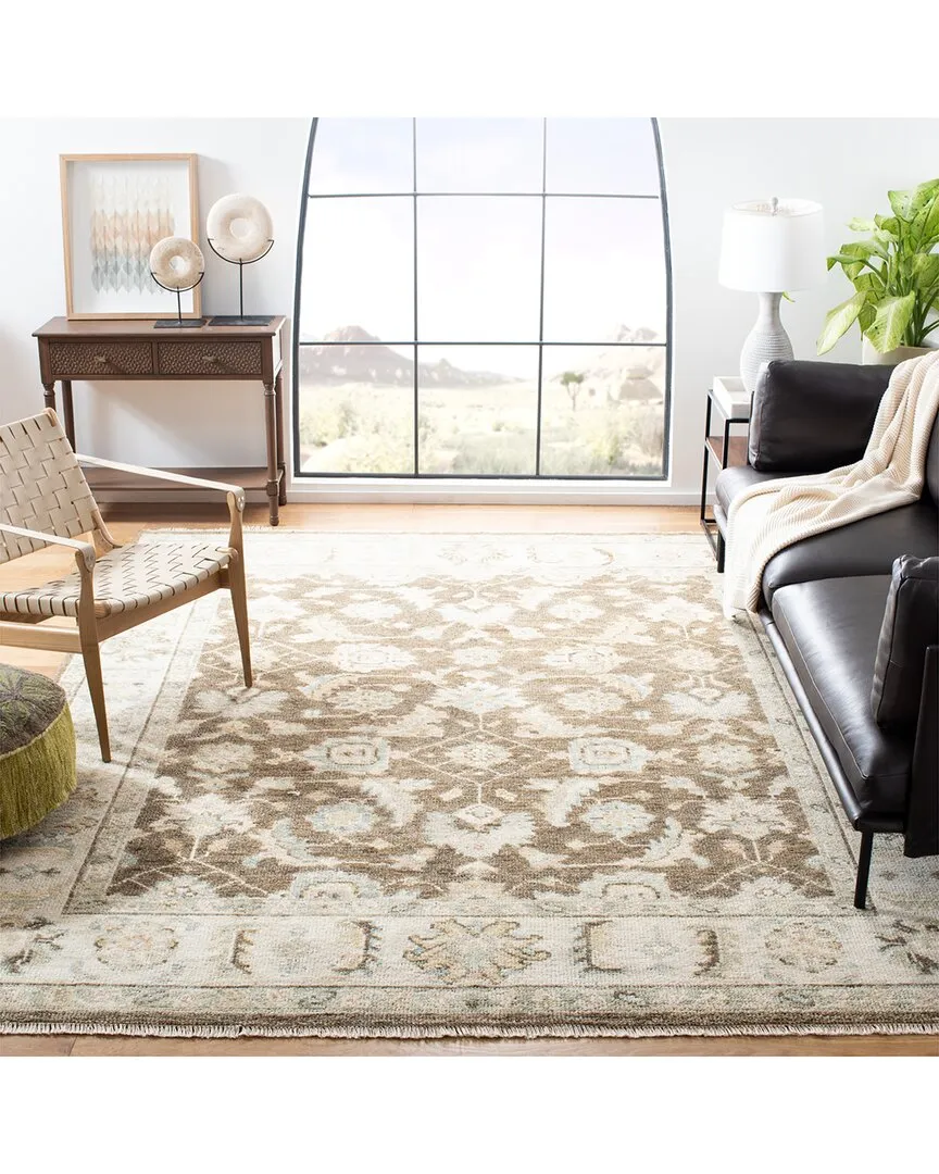 Samarkand Hand Knotted Rug - Beige, Wool-Blend