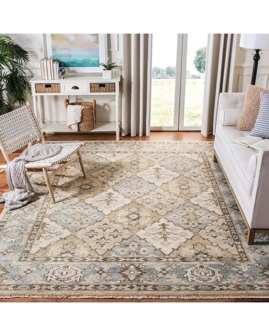 Samarkand Hand Knotted Rug - Beige, Wool
