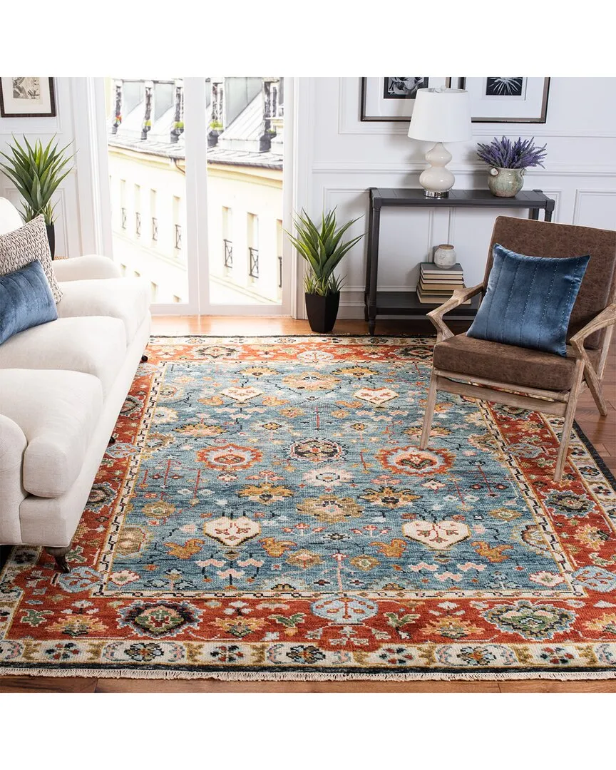 Samarkand Hand Knotted Rug - Blue, Wool