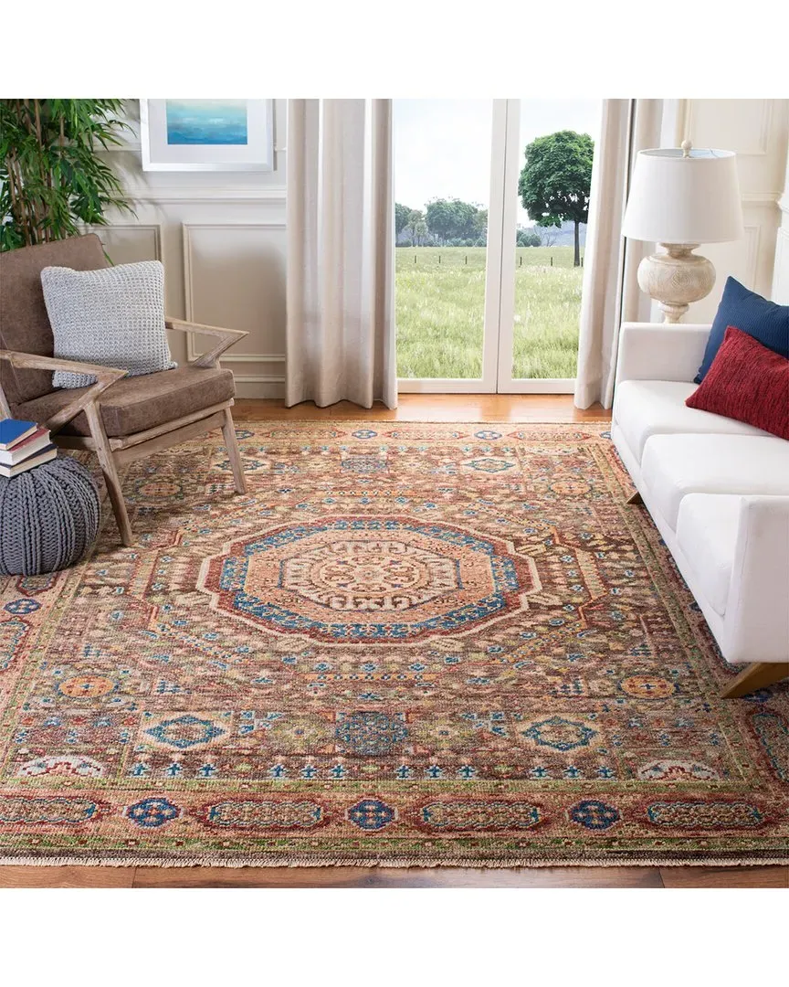 Samarkand Hand Knotted Rug - Brown, Wool