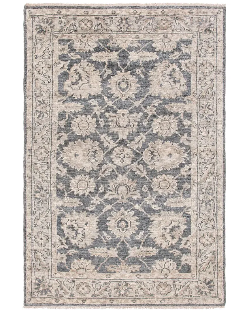 Samarkand Hand Knotted Rug - Dark Grey, Wool