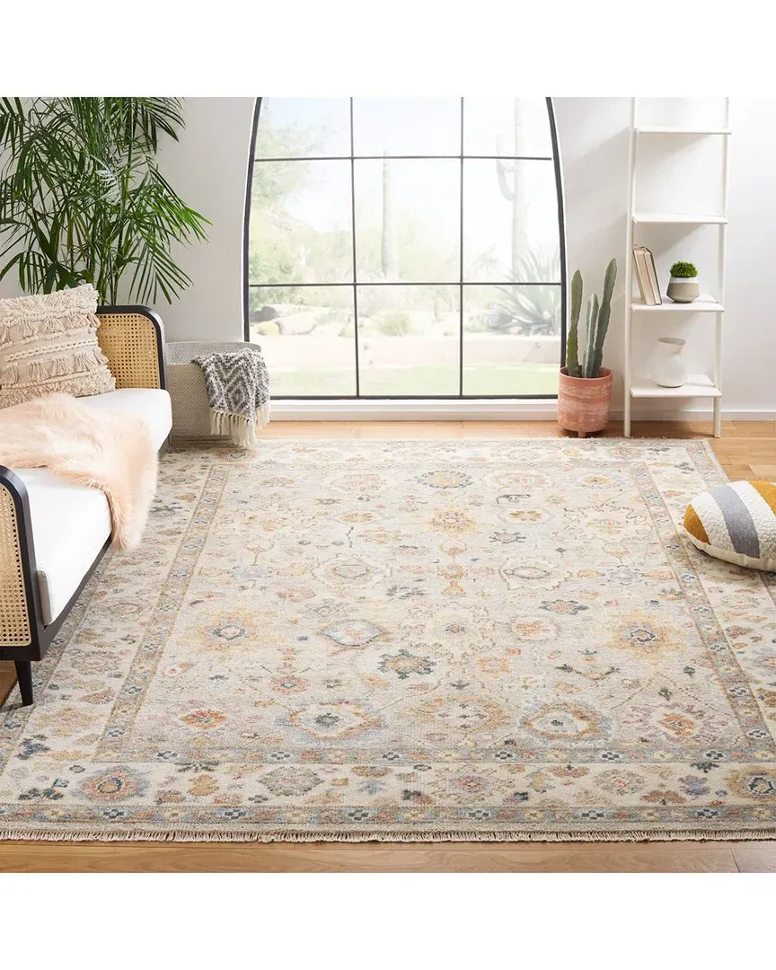 Samarkand Hand Knotted Rug - Grey, Wool-Blend