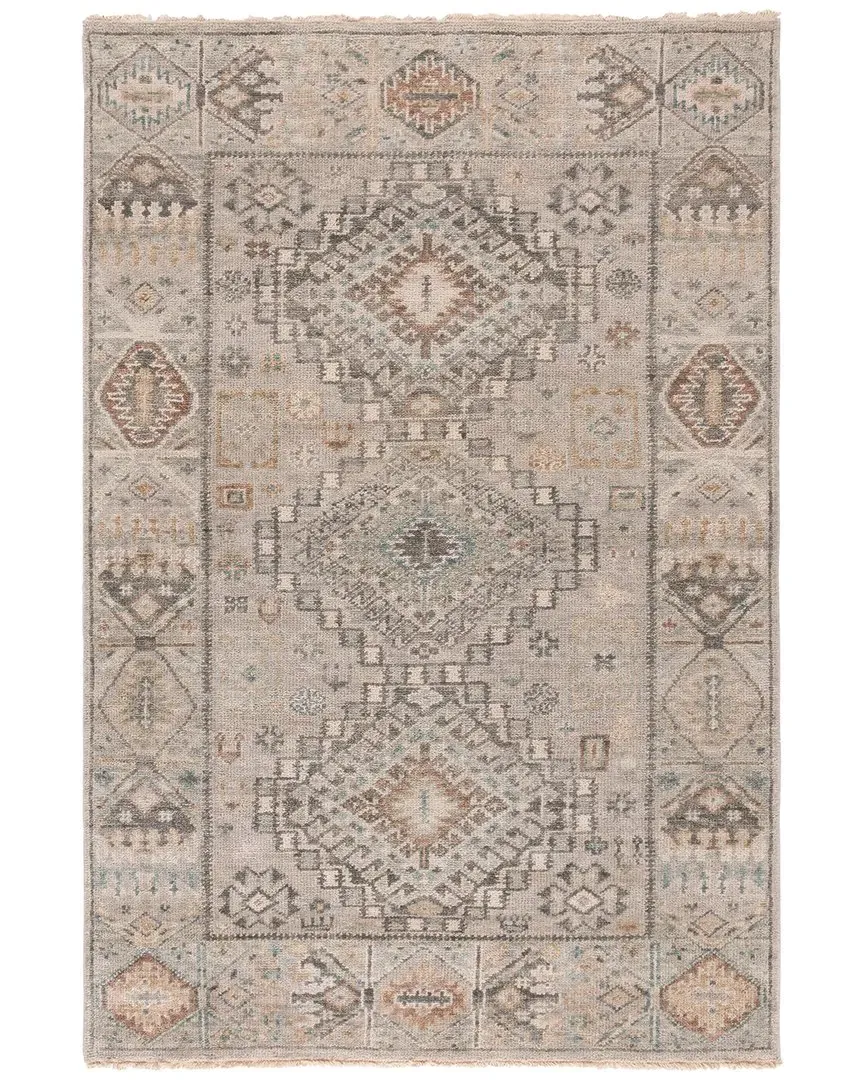 Samarkand Hand Knotted Rug - Grey, Wool