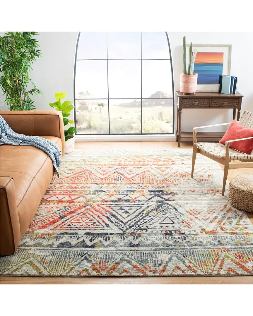 Samarkand Hand Knotted Rug - Red, Wool-Blend