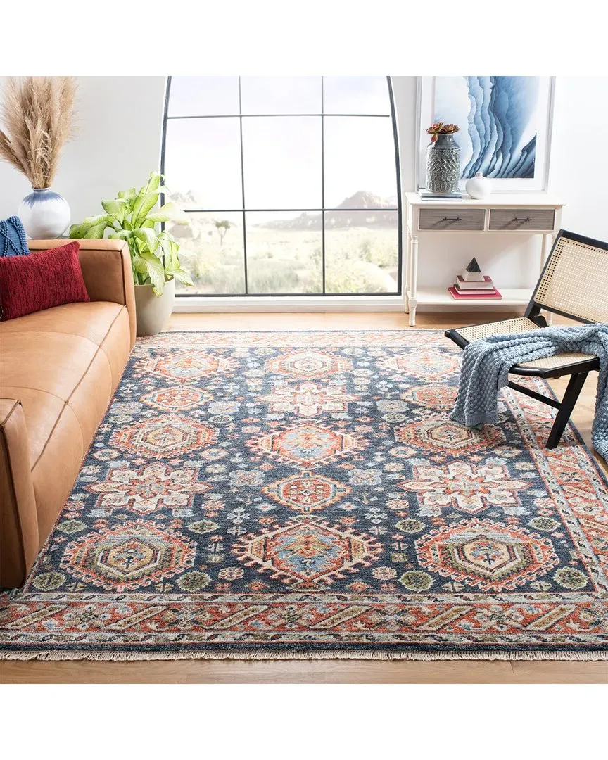 Samarkand Hand Knotted Rug - Red, Wool-Blend