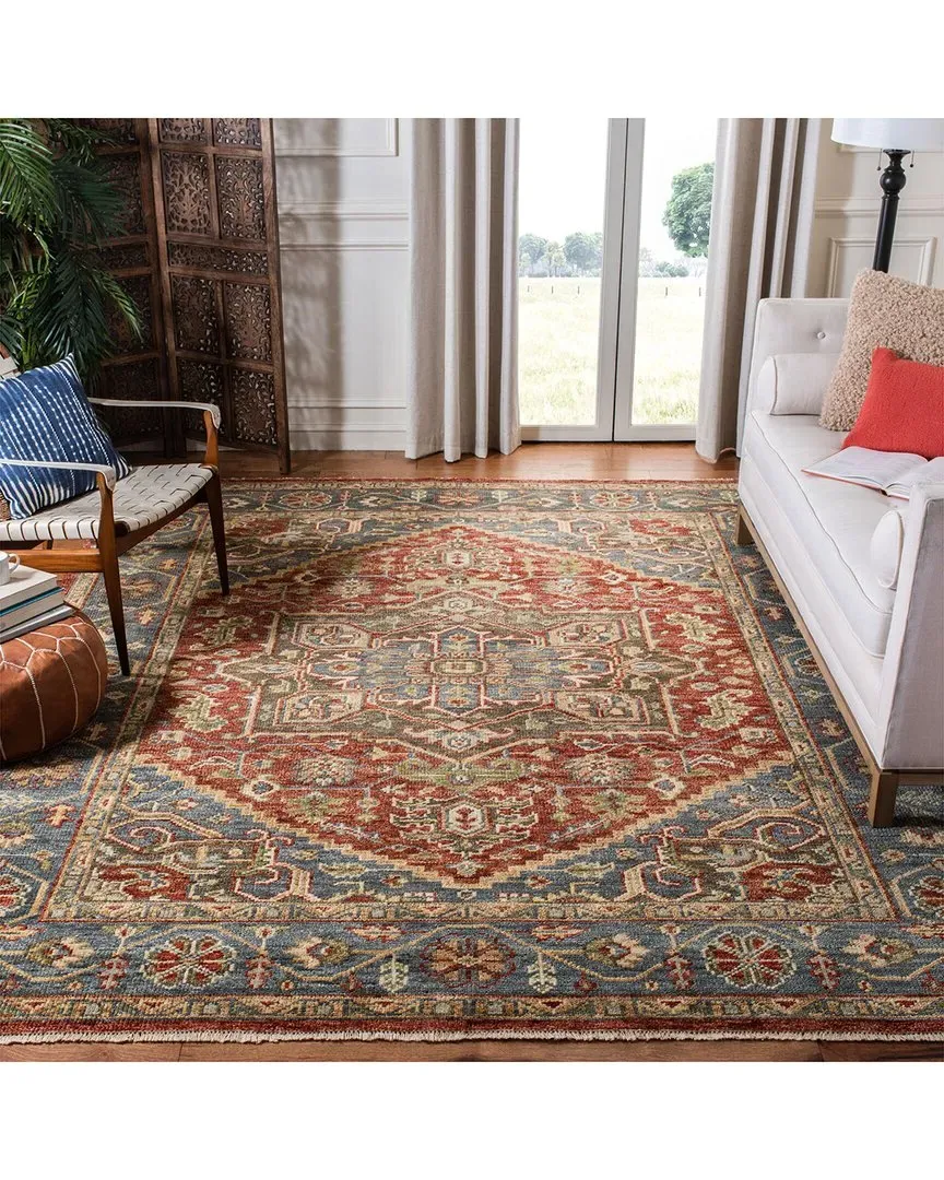 Samarkand Hand Knotted Rug - Red, Wool
