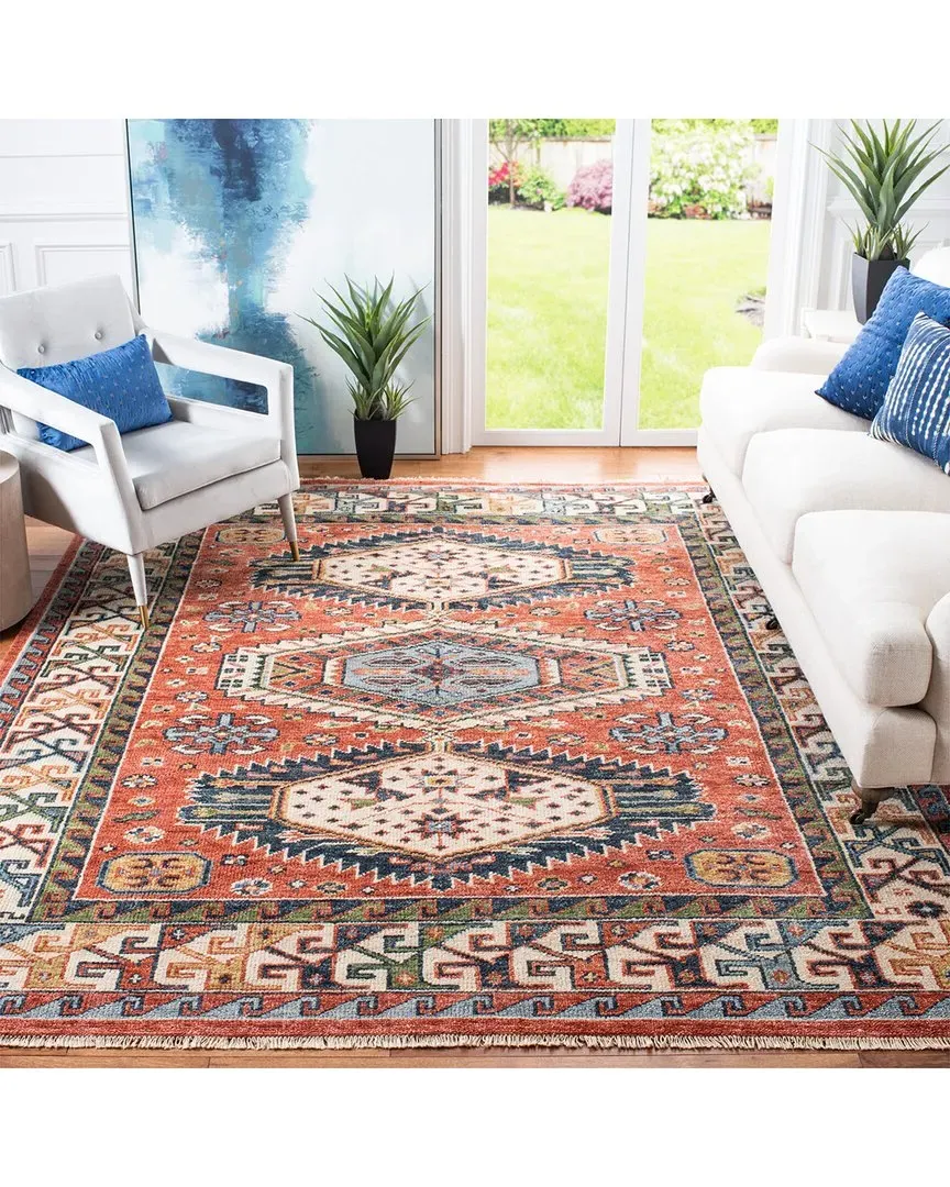 Samarkand Hand Knotted Rug - Red, Wool