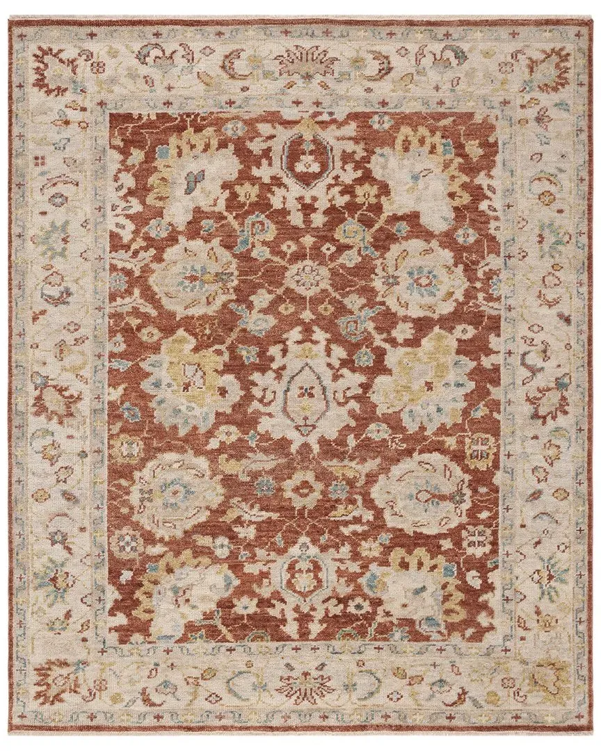 Samarkand Hand Knotted Rug - Rust, Wool-Blend