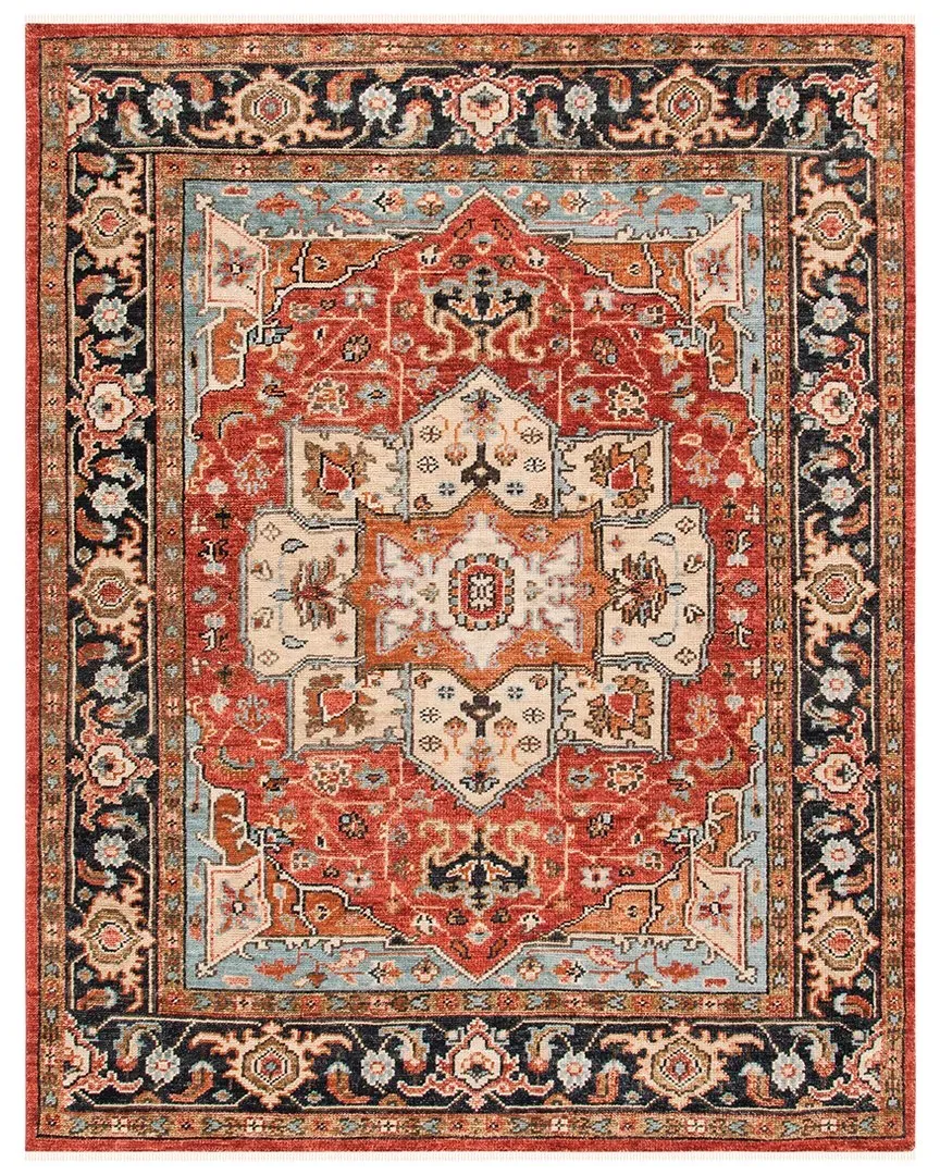 Samarkand Hand Knotted Rug - Rust, Wool