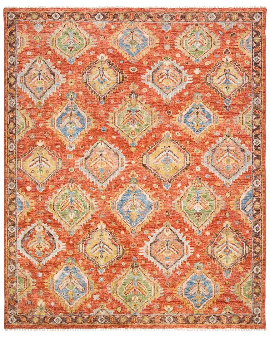 Samarkand Hand Knotted Rug - Rust, Wool