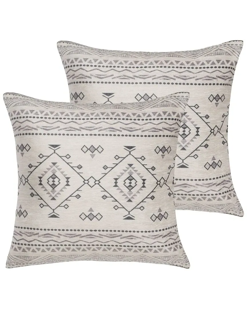 Samira Set of 2 Throw Pillows - Beige, Chenille image