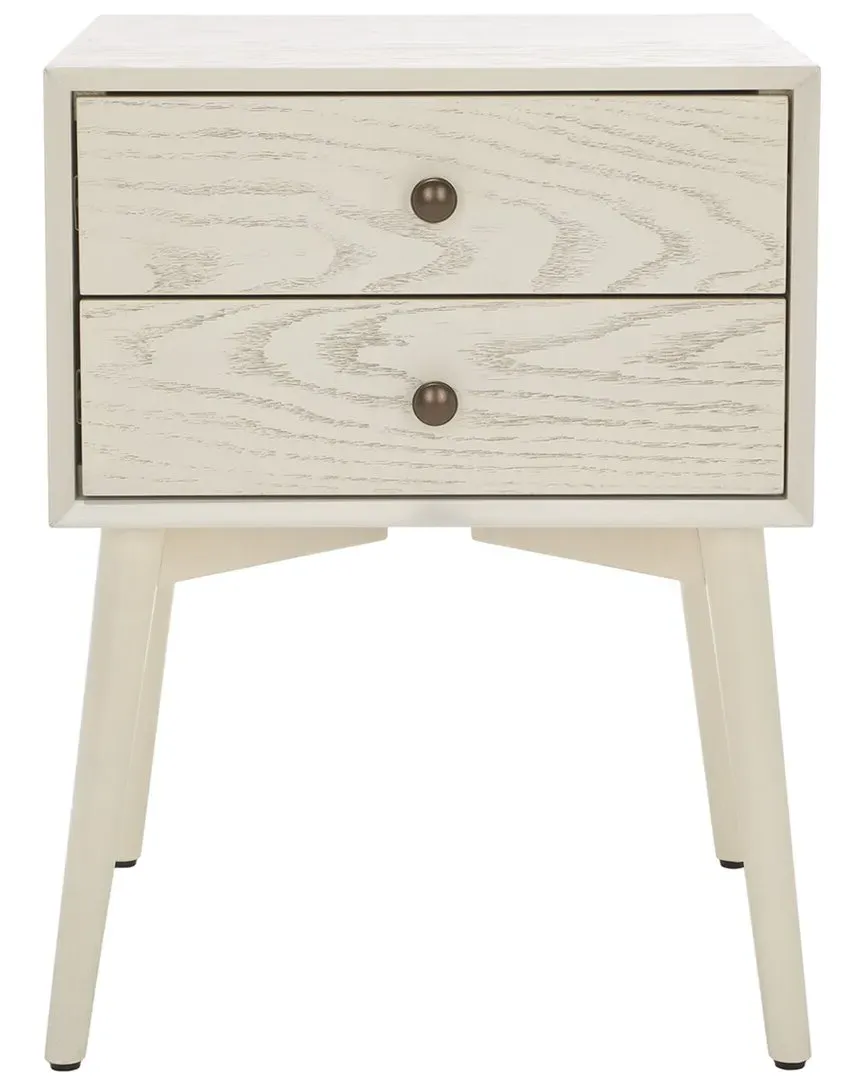Scully 2-Drawer Nightstand - White Washed, MDF Veneer