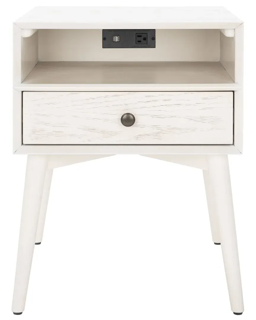 Scully Nightstand with USB - White image
