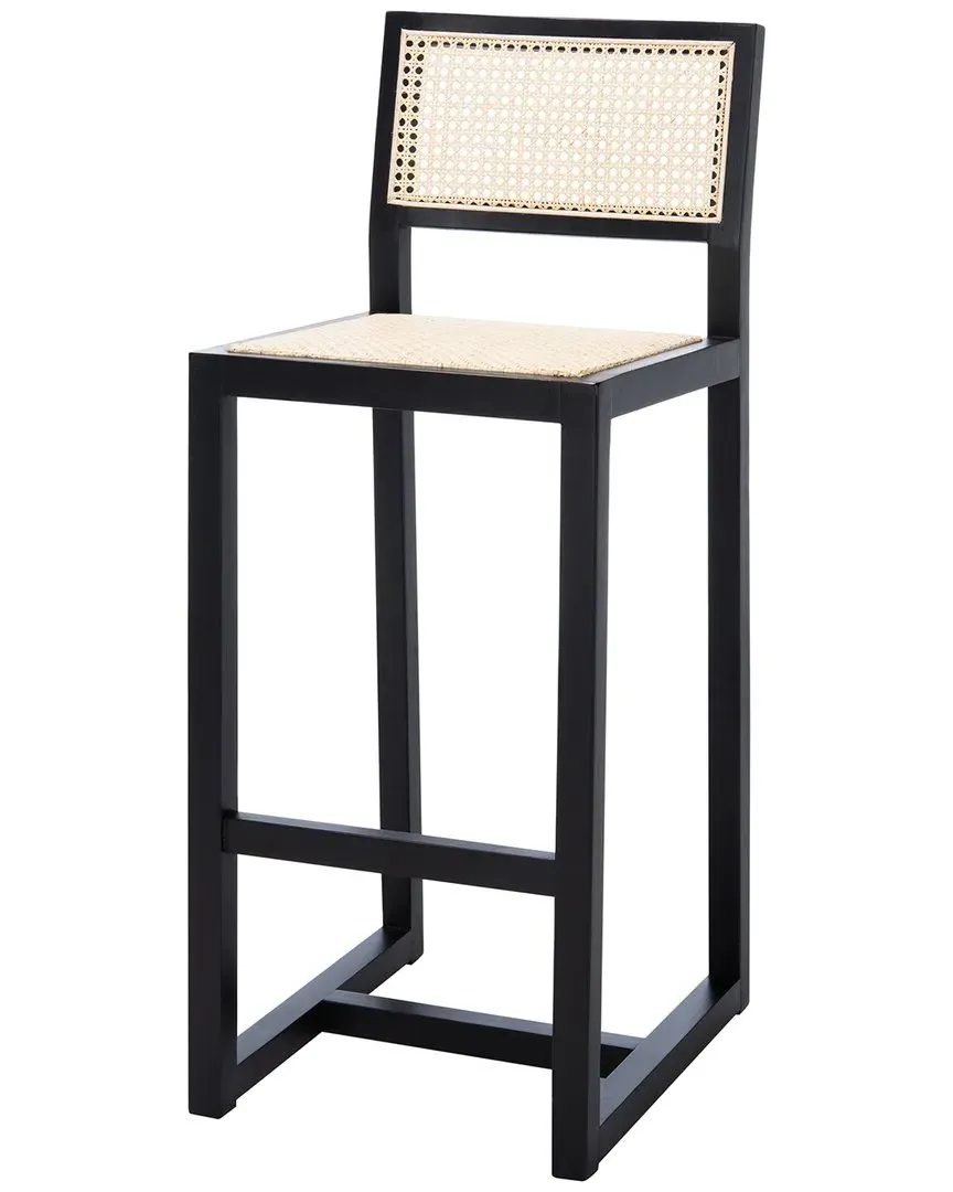 Seika Rattan Bar Stool - Black, Beech image