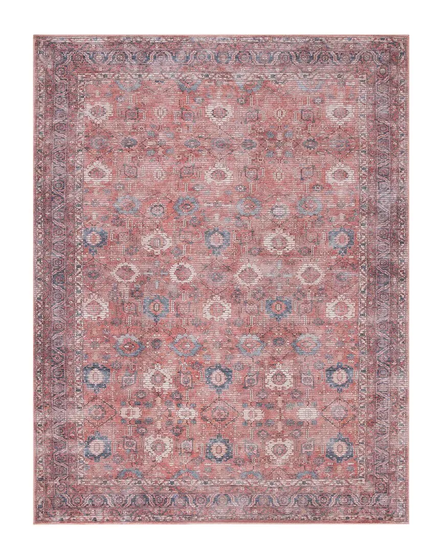 Serapi Cotton Jute Polyester Chenille Rug - Rust Blue