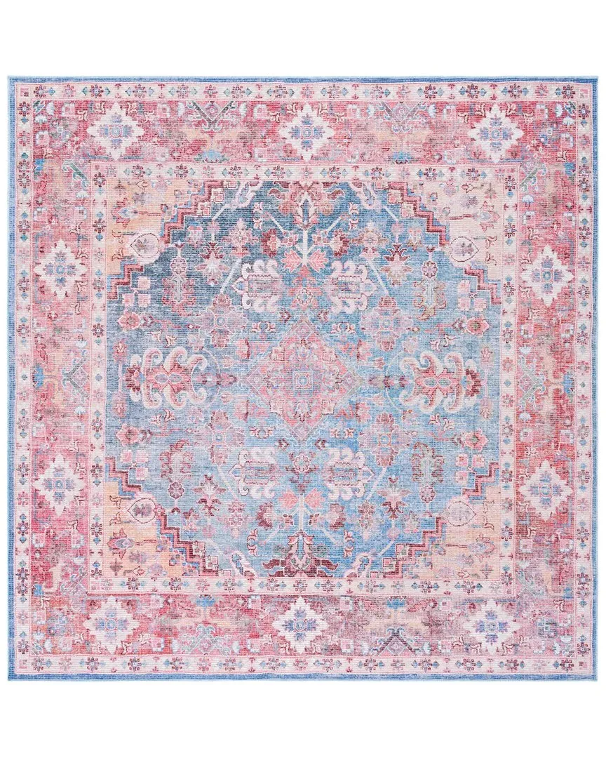 Serapi Machine-Washable Rug - Blue, Chenille