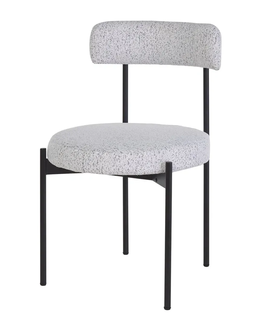 Set of 2 Andrean Dining Chairs - Black, Boucle image