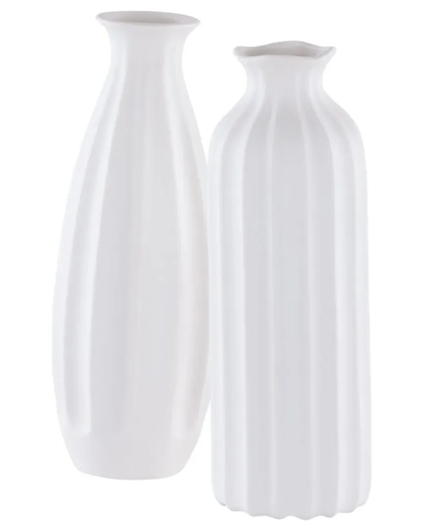 Set of 2 Ilsa Vases - White, Ceramic image