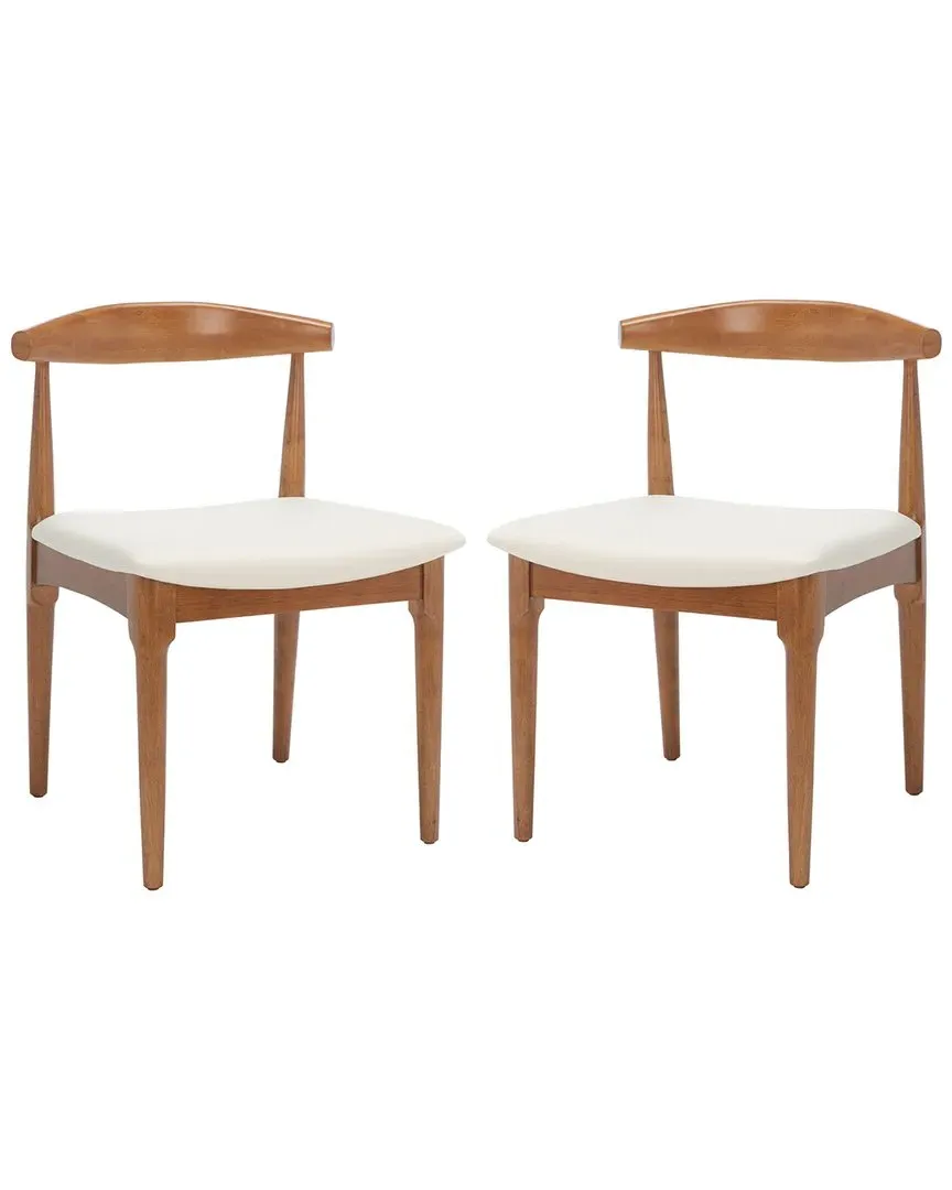 Set of 2 Lionel Dining Chairs - Walnut, White