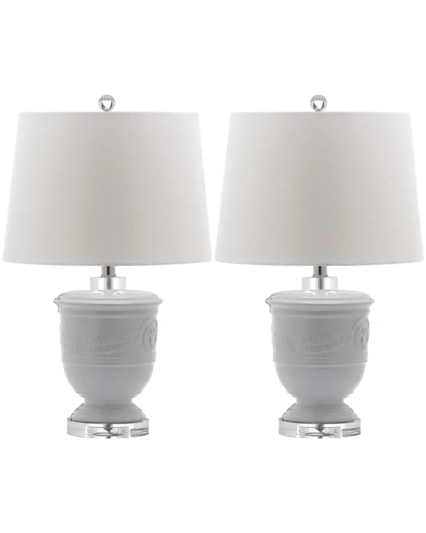 Shoal 23in Table Lamp - Silver White, Ceramic