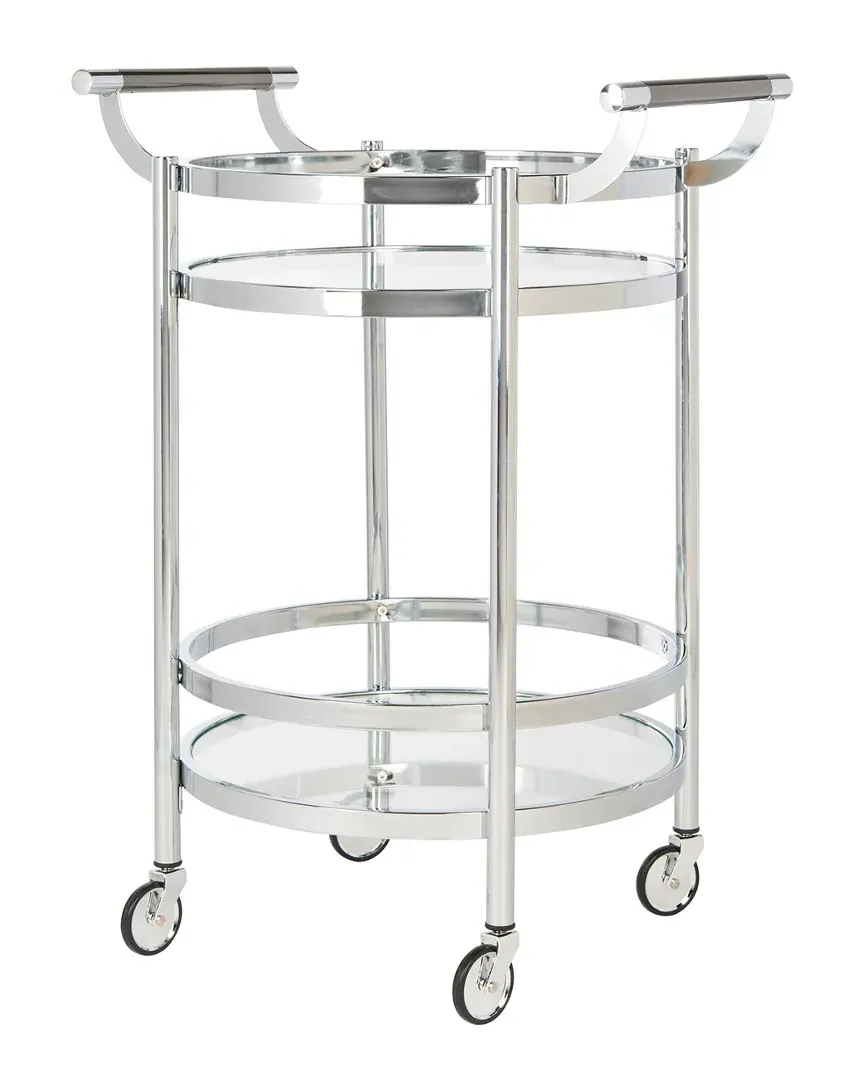 Sienna 2-Tier Round Bar Cart - Chrome image