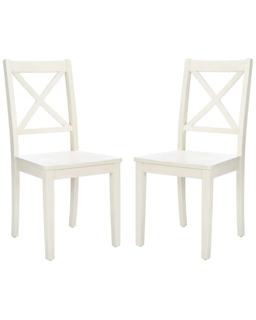 Silio X Back Dining Chairs Set of 2 - White, Rubberwood image