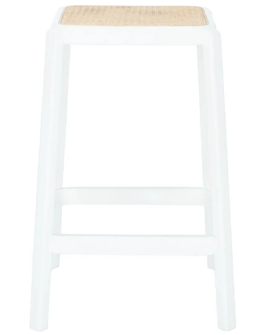 Silus Backless Counter Stool - White, Beech