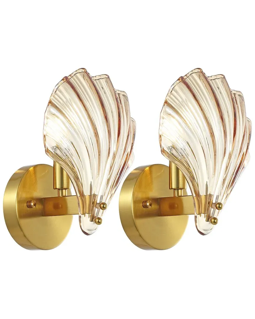 Sirena 5in Wall Sconce Set of 2 - Amber, Glass