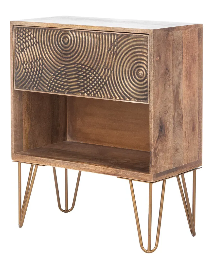 Solene 1-Drawer Textured Nightstand - Natural