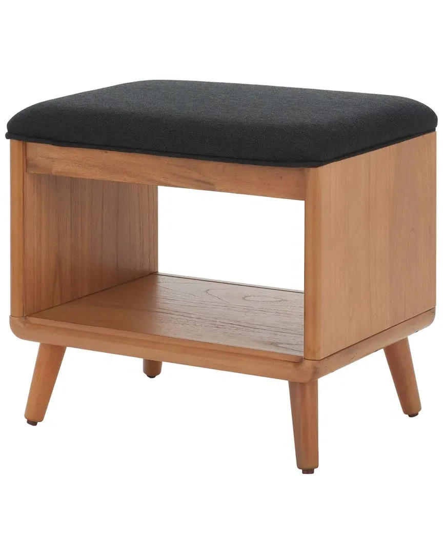 Solo Open Shelf Bench with Cushion - Black, Mahogany image