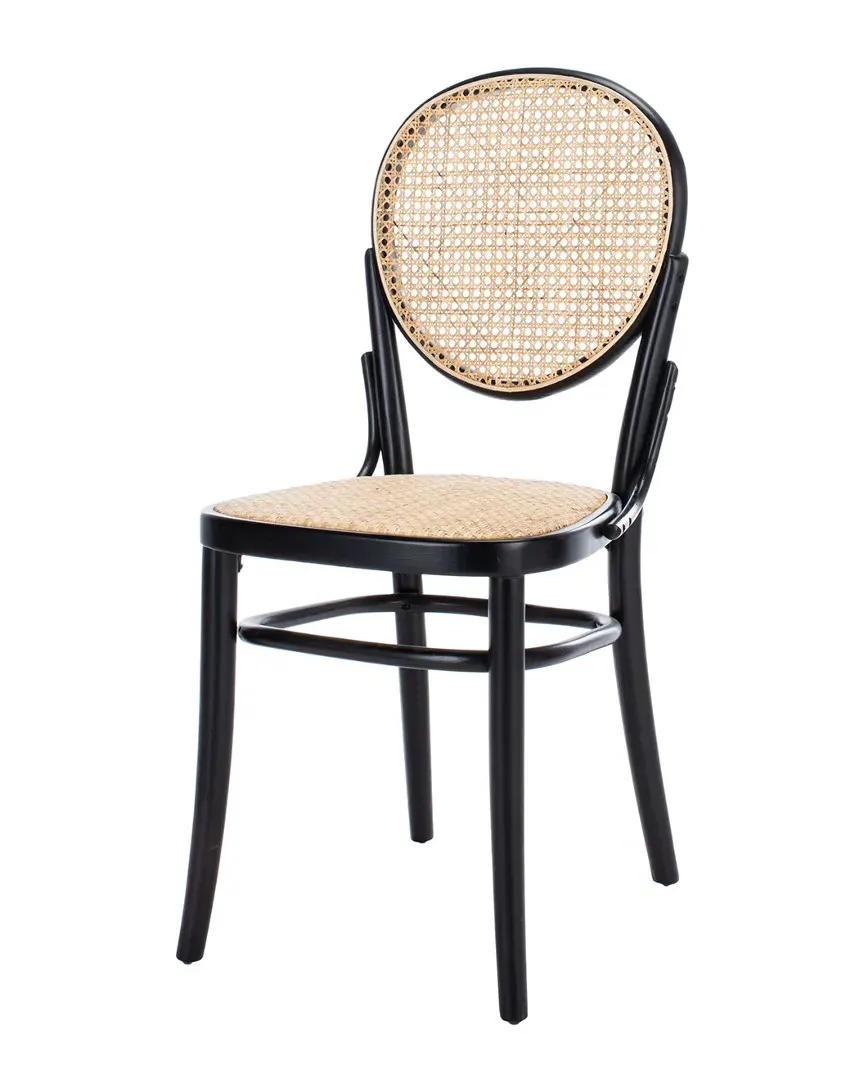 Sonia Set of 2 Cane Dining Chairs - Black, Beech image