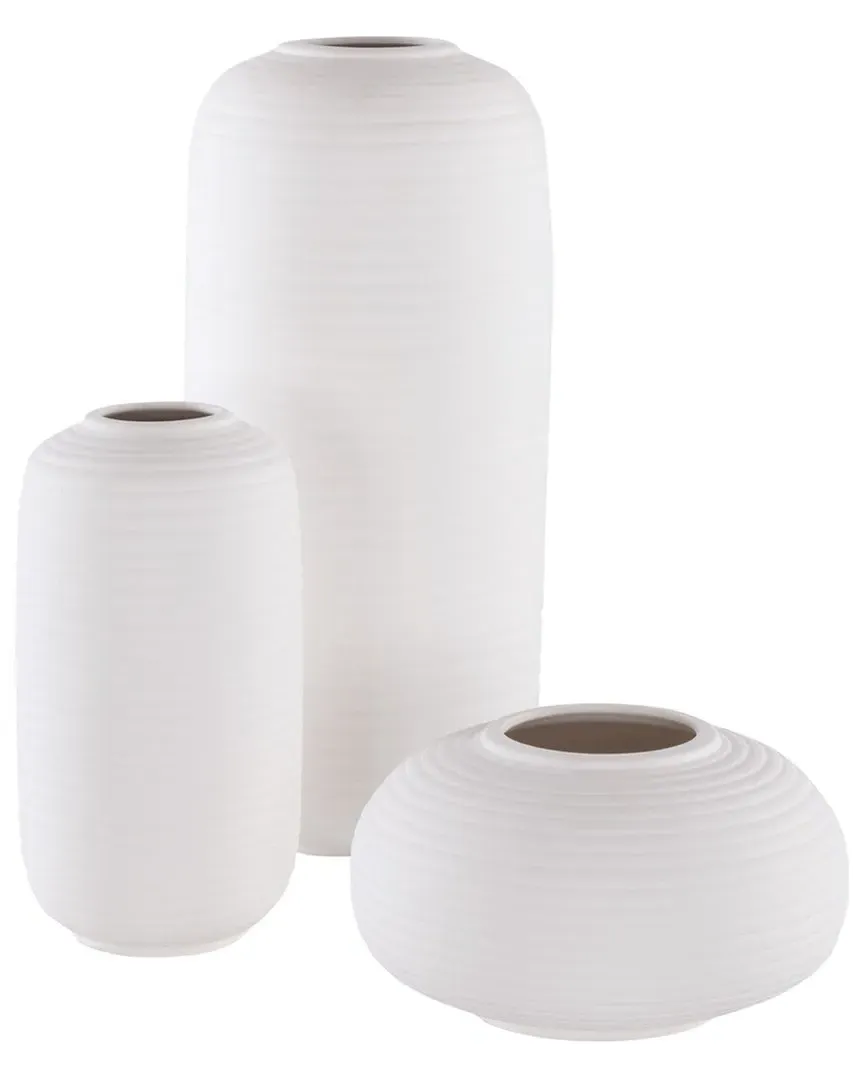 Sora Set of 3 Vases - Ivory, Ceramic