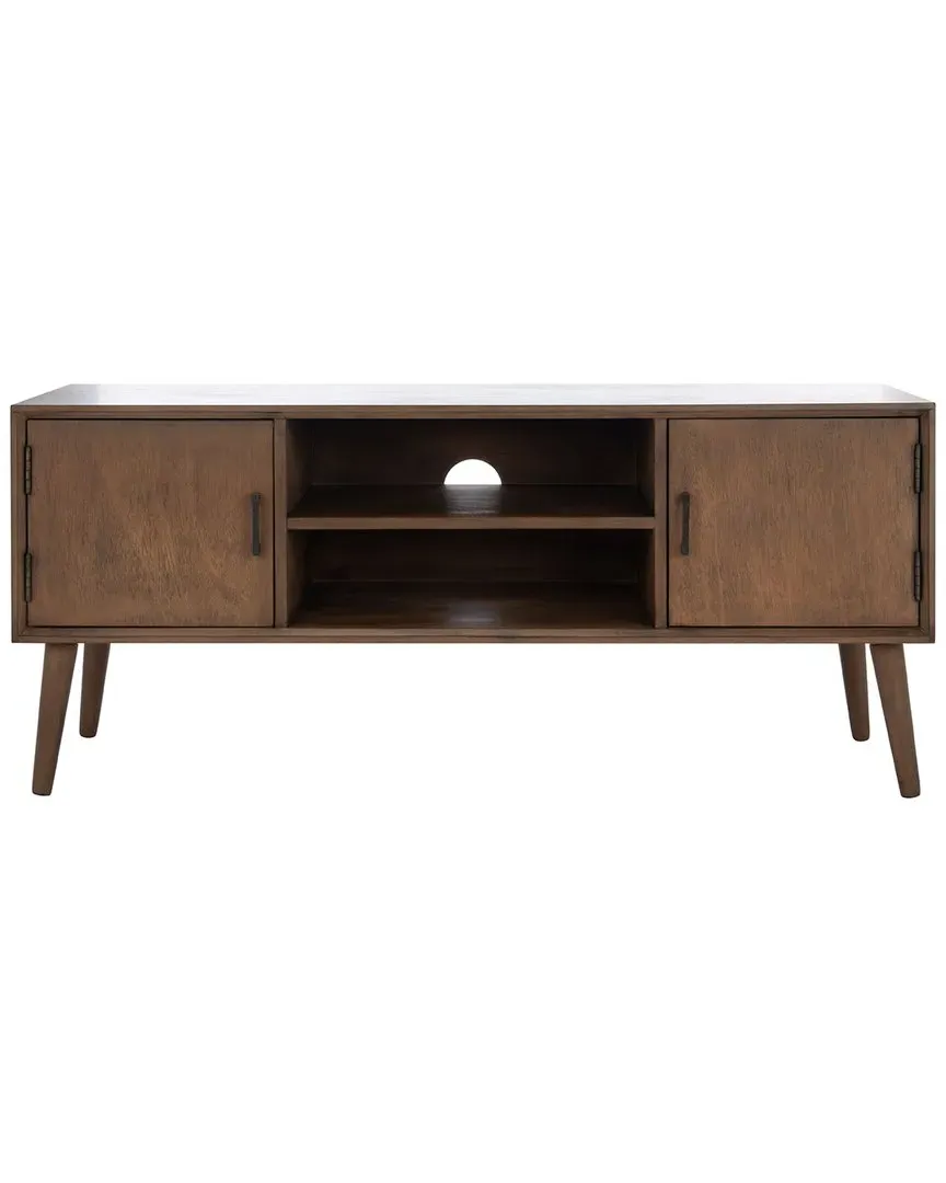 Sorrel 2-Door Media Stand with Shelf - Brown, Pine