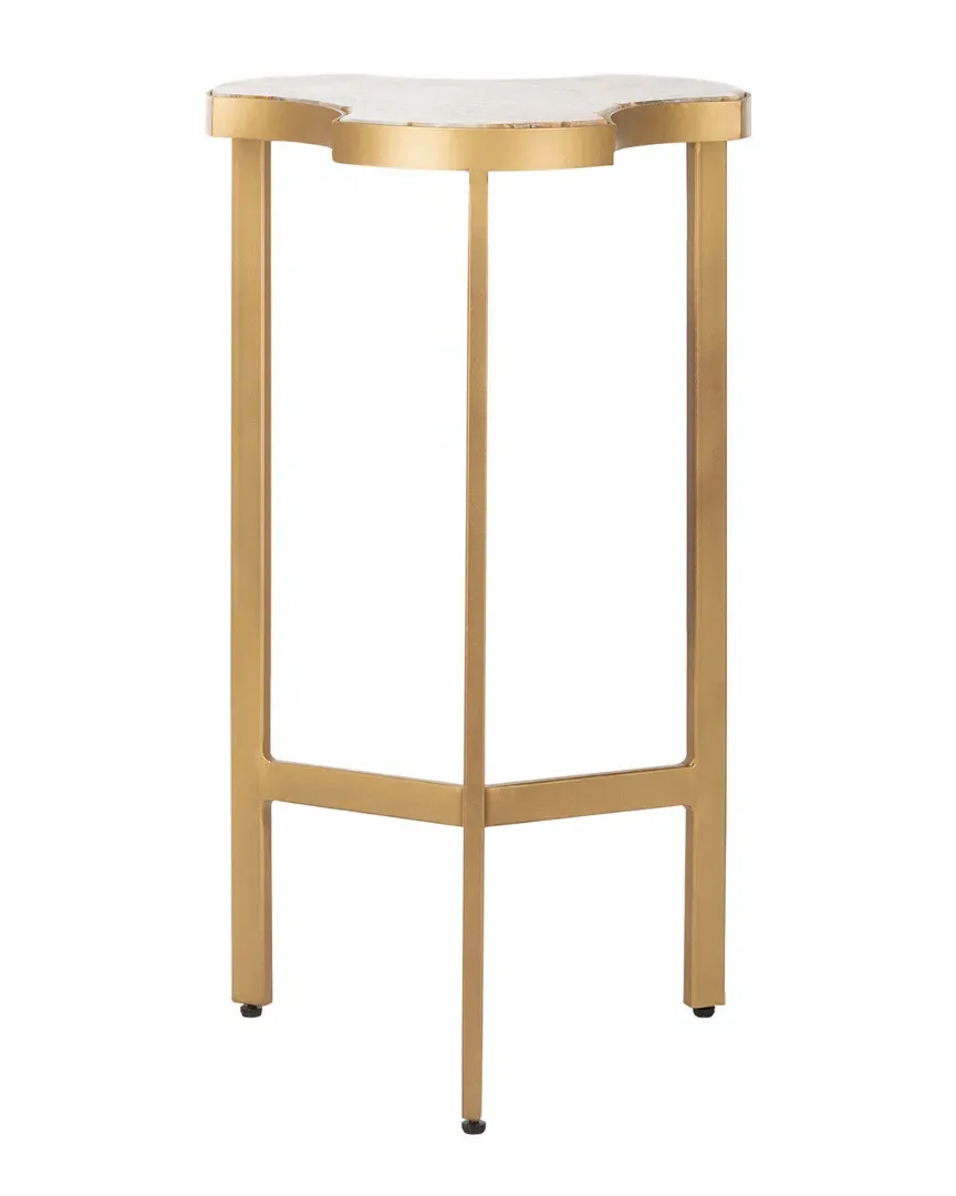 Suki Agate Tripod Accent Table - White, Gold image