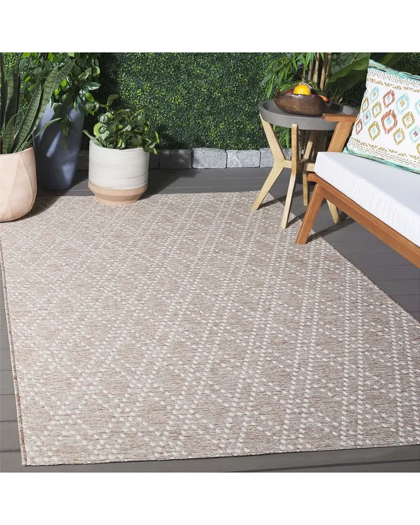Sunset Rhombel Power-Loomed Indoor/Outdoor Rug - Rust