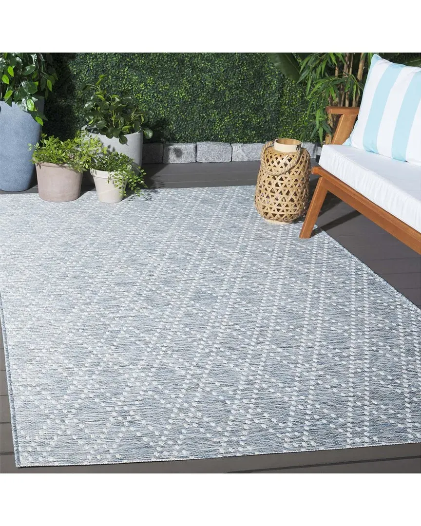 Sunset Rhomik Power-Loomed Indoor/Outdoor Rug - Blue