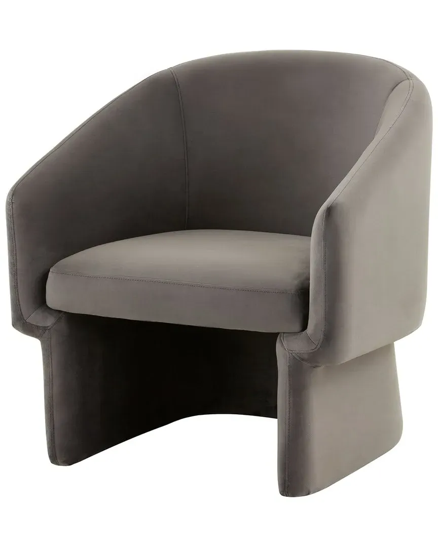 Susie Barrel Back Accent Chair - Grey, Velvet