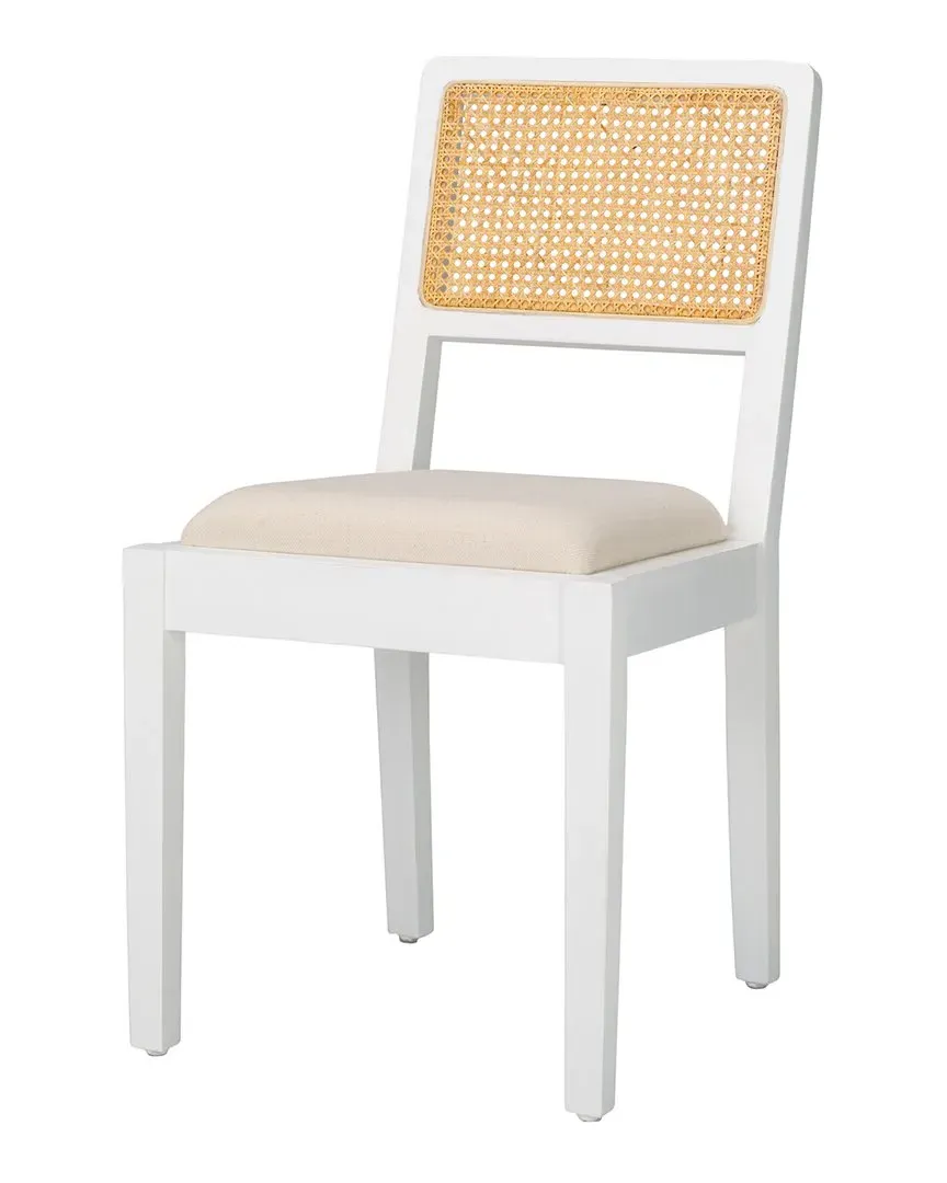 Suzetta Dining Chair - White, Rattan